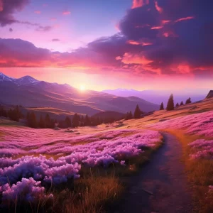 Paysage naturel de lavande